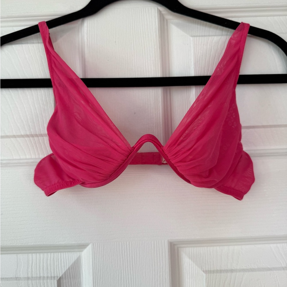 Victoria's Secret Very Sexy Hot Pink Mesh Bra with Sparkle Detail, 34C